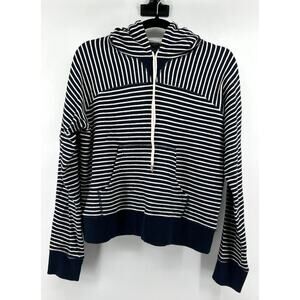J.Crew Pullover Striped Hoodie Women's Size M Nautical Coastal